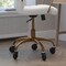 Flash Furniture White LeatherSoft Roller Wheel Executive Chair GO-2286M-WH-GLD-RLB-GG - alternate 6